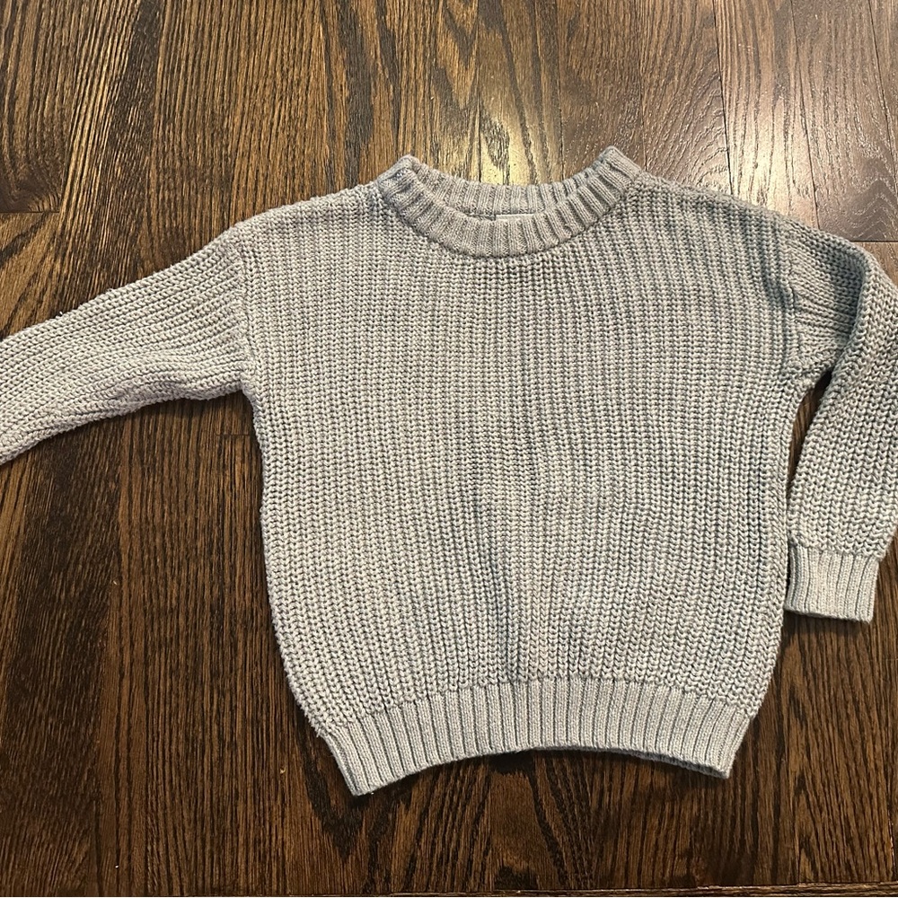 Little Co. Blue Gray Baby Knit Sweater